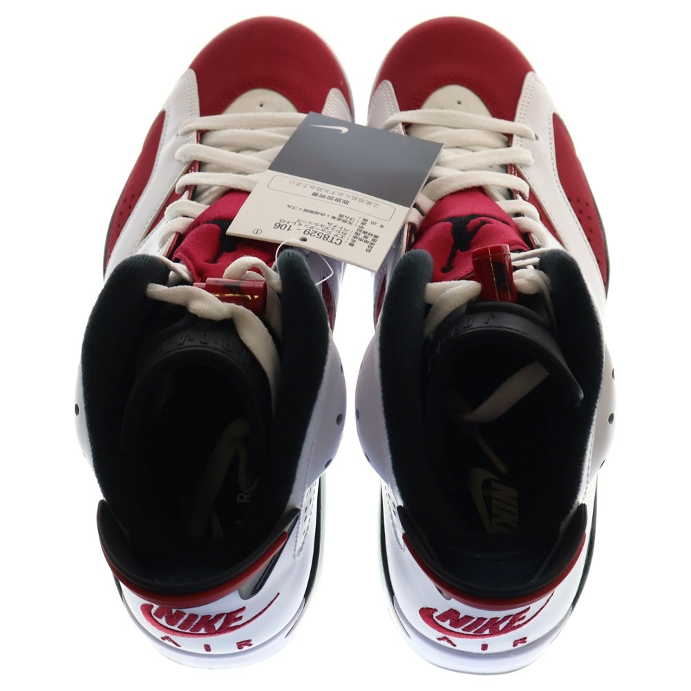 NIKE(ナイキ) AIR JORDAN 6 RETRO CARMINE エアジョーダン カーマイン ハイカットスニーカー ホワイト/レッド US8/26cm CT8529-106