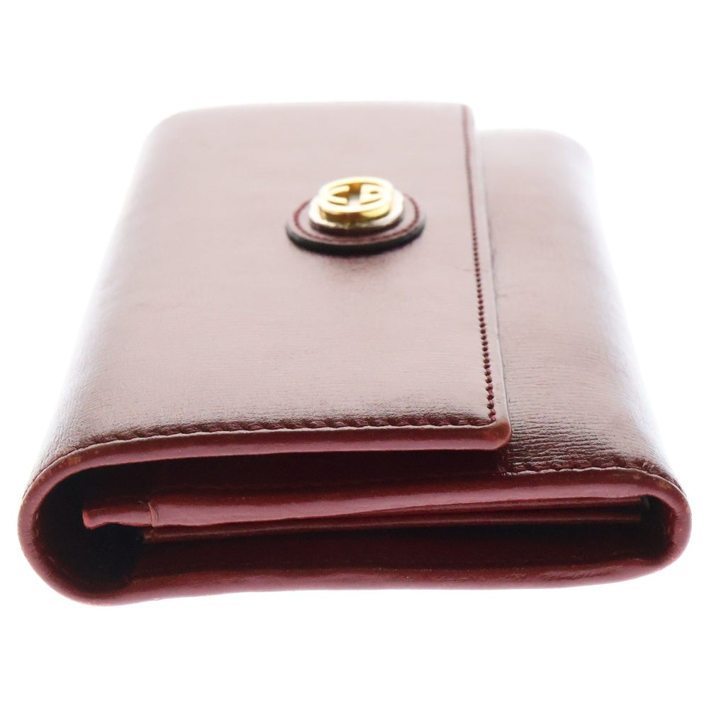 GUCCI(グッチ) インターロッキングG マリーナ フラップ レザー ロングウォレット 財布 レッド 598531