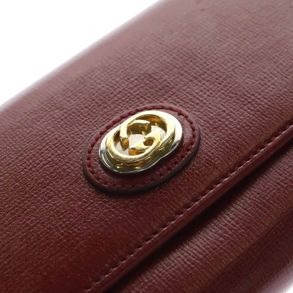 GUCCI(グッチ) インターロッキングG マリーナ フラップ レザー ロングウォレット 財布 レッド 598531