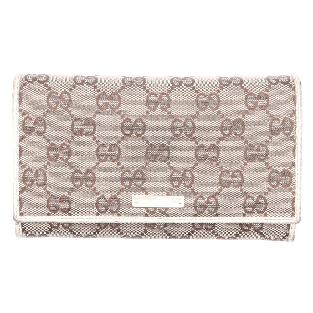 GUCCI(グッチ) GGキャンバス 2つ折り ロングウォレット 長財布 ベージュ 115100