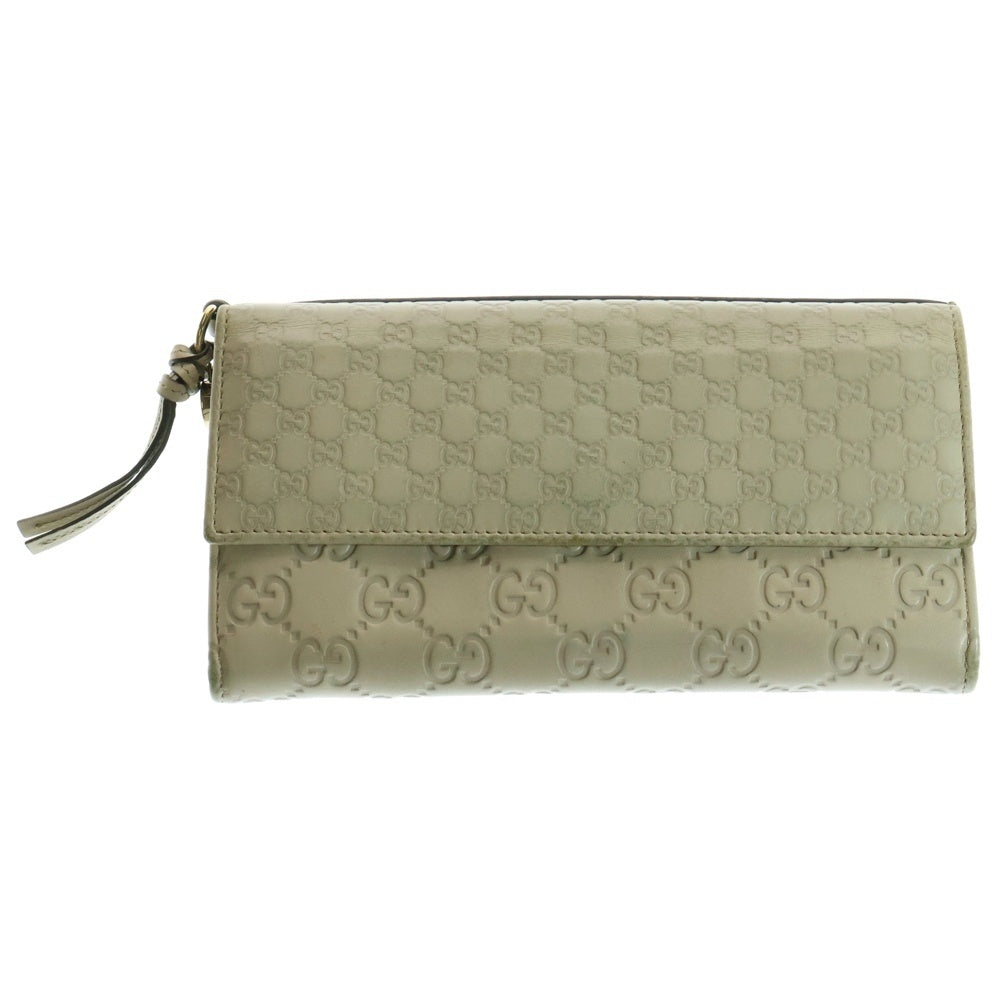 GUCCI(グッチ) グッチシマ マイクロG 2つ折り ロングウォレット 長財布 ベージュ 323396