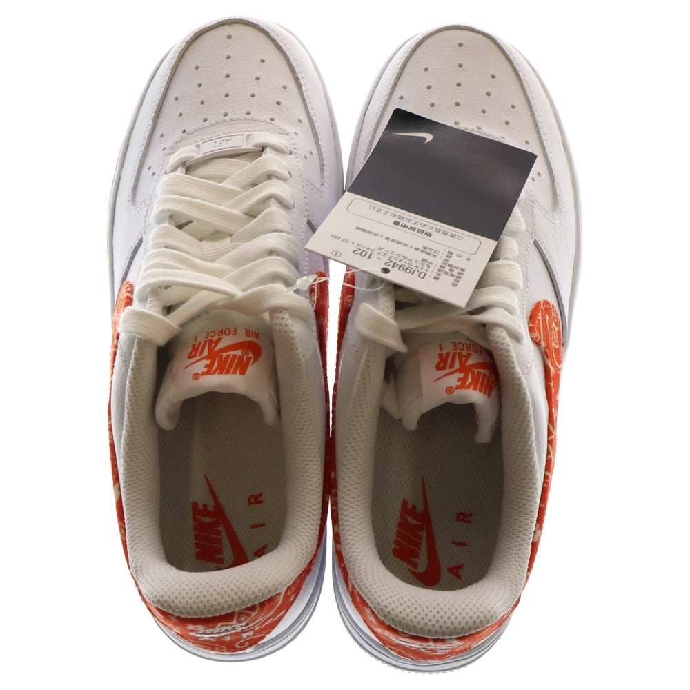 NIKE(ナイキ) WMNS AIR FORCE 1 LOW '07 Essential Orange Paisley ウィメンズ エアフォース ペイズリー ローカットスニーカー ホワイト/オレンジ US7/24.0cm DJ9942-102