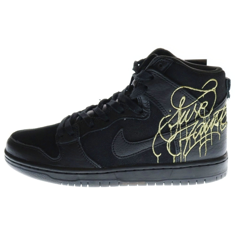NIKE SB(ナイキエスビー) ×Faust Dunk High Black and Metallic Gold ダンク ハイカットスニーカー ブラック US6.5/24.5cm DH7755-001