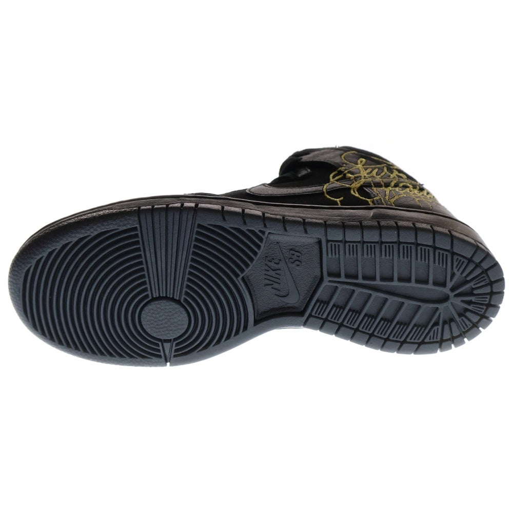 NIKE SB(ナイキエスビー) ×Faust Dunk High Black and Metallic Gold ダンク ハイカットスニーカー ブラック US6.5/24.5cm DH7755-001