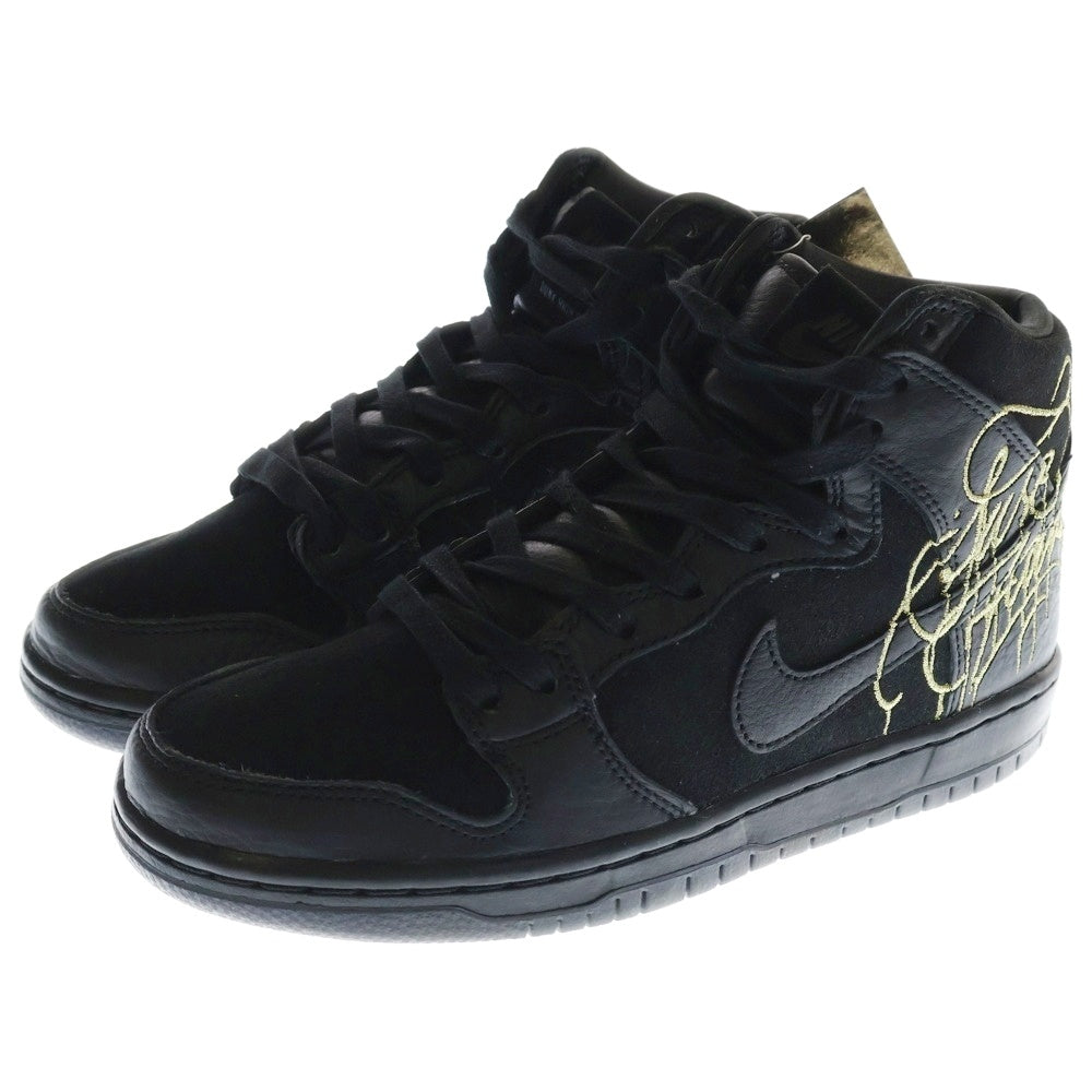 NIKE SB(ナイキエスビー) ×Faust Dunk High Black and Metallic Gold ダンク ハイカットスニーカー ブラック US6.5/24.5cm DH7755-001