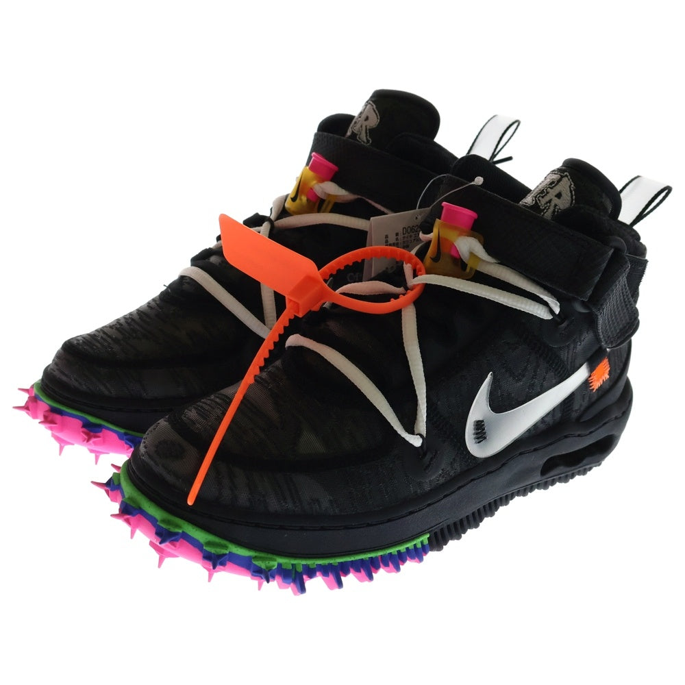NIKE(ナイキ) ×Off-White AIR FORCE 1 MID Black オフホワイト エアフォースワン ミッドカットスニーカー ブラック US6/24.0cm DO6290-001