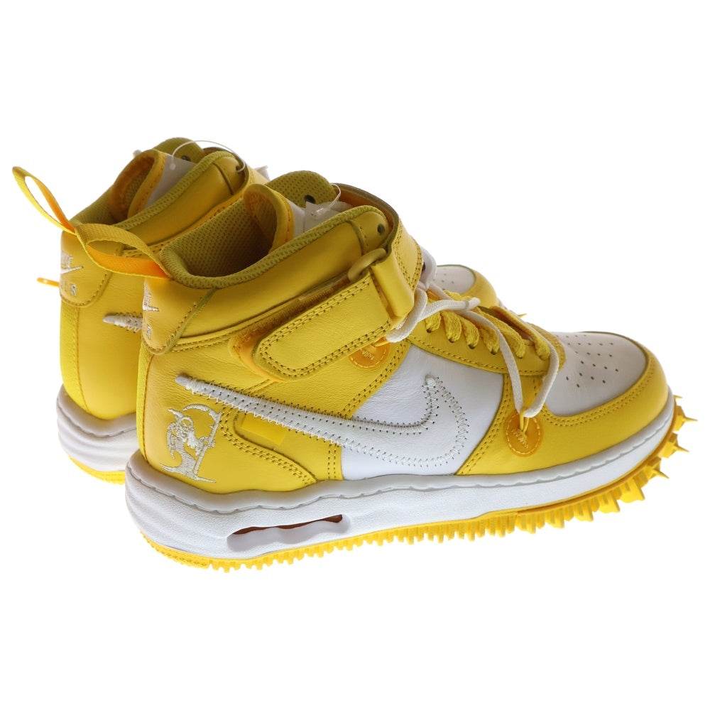 NIKE(ナイキ) ×Off-White AIR FORCE 1 MID SP LTHR White and Varsity Maize オフホワイト エアフォースワン ミッドカットスニーカー US6/24.0cm DR0500-101