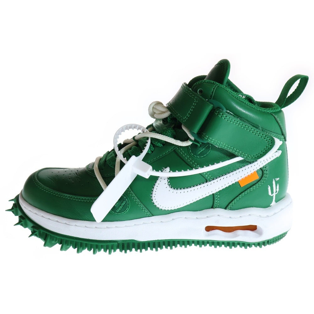 NIKE(ナイキ) ×Off-White AIR FORCE 1 MID SP LTHR Pine Green オフホワイト エアフォースワン ミッドカットスニーカー グリーン US6/24.0cm DR0500-300