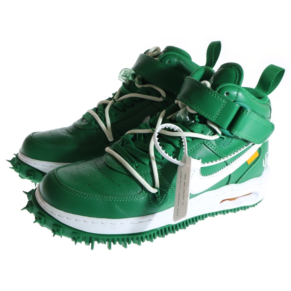 NIKE(ナイキ) ×Off-White AIR FORCE 1 MID SP LTHR Pine Green オフホワイト エアフォースワン ミッドカットスニーカー グリーン US6/24.0cm DR0500-300