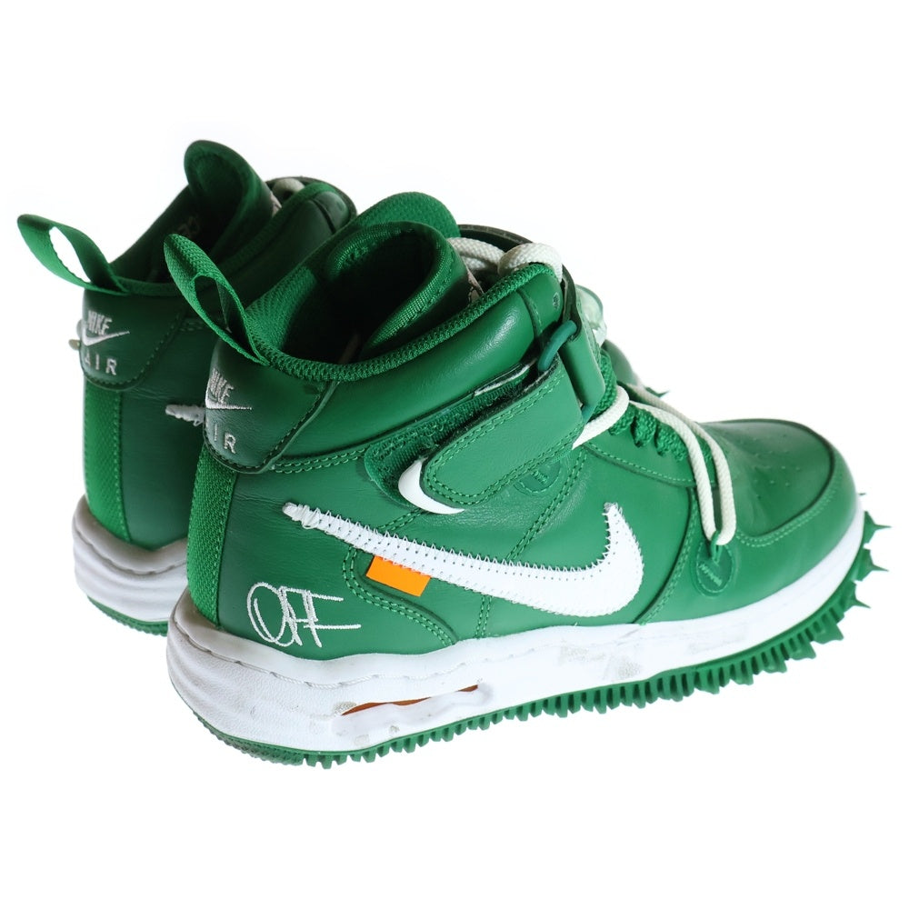 NIKE(ナイキ) ×Off-White AIR FORCE 1 MID SP LTHR Pine Green オフホワイト エアフォースワン ミッドカットスニーカー グリーン US6/24.0cm DR0500-300