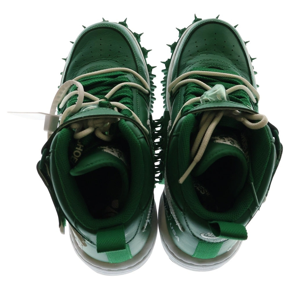 NIKE(ナイキ) ×Off-White AIR FORCE 1 MID SP LTHR Pine Green オフホワイト エアフォースワン ミッドカットスニーカー グリーン US6/24.0cm DR0500-300