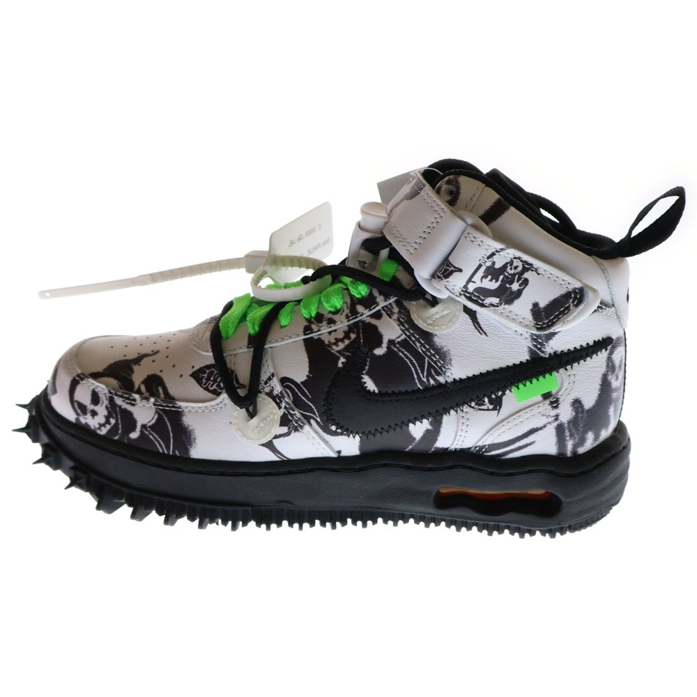 NIKE(ナイキ) ×Off-White AIR FORCE 1 MID Grim Reaper オフホワイト エアフォースワン ミッドカットスニーカー ブラック/ホワイト US6/24.0cm DR0500-102
