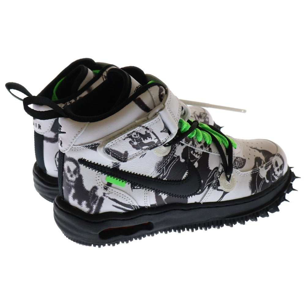 NIKE(ナイキ) ×Off-White AIR FORCE 1 MID Grim Reaper オフホワイト エアフォースワン ミッドカットスニーカー ブラック/ホワイト US6/24.0cm DR0500-102