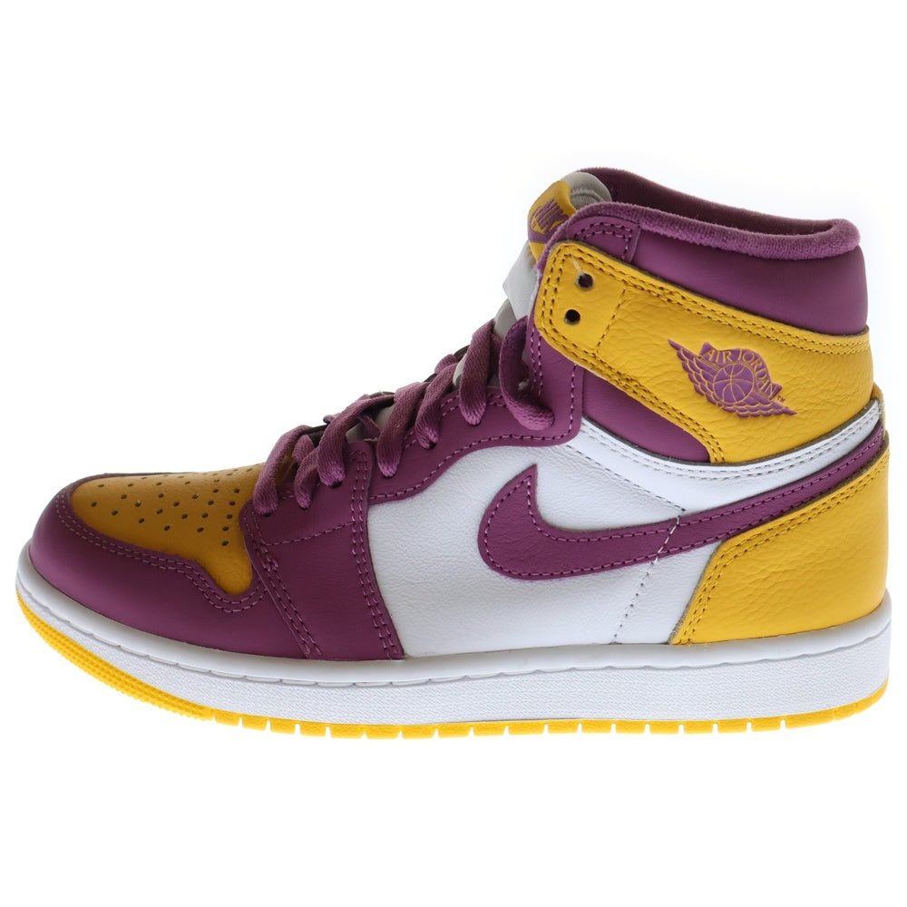 NIKE(ナイキ) AIR JORDAN1 RETRO HIGH OG BROTHERHOOD エアジョーダン 1 レトロ ブラザーフッド ハイカットスニーカー イエロー/パープル US6/24.0cm 555088-706