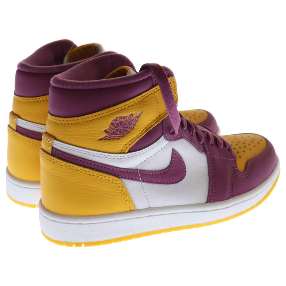 NIKE(ナイキ) AIR JORDAN1 RETRO HIGH OG BROTHERHOOD エアジョーダン 1 レトロ ブラザーフッド ハイカットスニーカー イエロー/パープル US6/24.0cm 555088-706