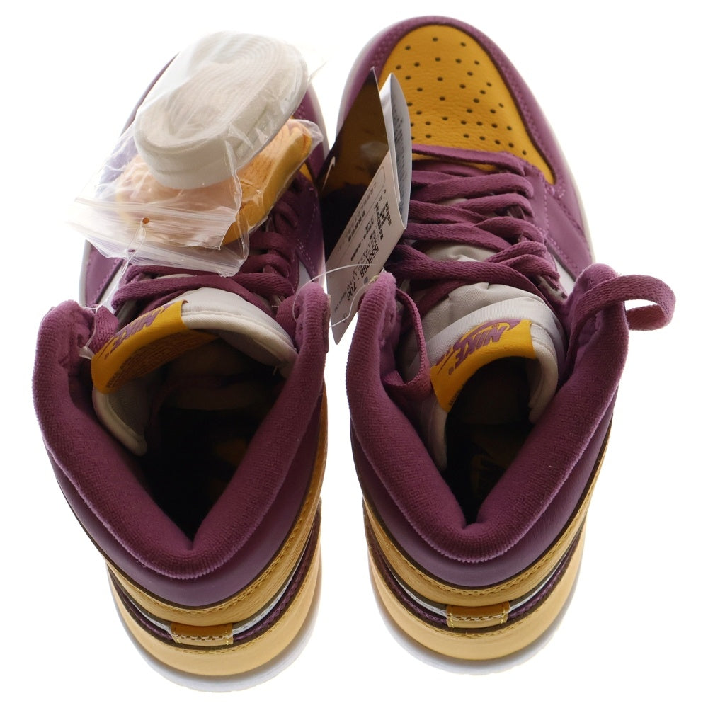 NIKE(ナイキ) AIR JORDAN1 RETRO HIGH OG BROTHERHOOD エアジョーダン 1 レトロ ブラザーフッド ハイカットスニーカー イエロー/パープル US6/24.0cm 555088-706