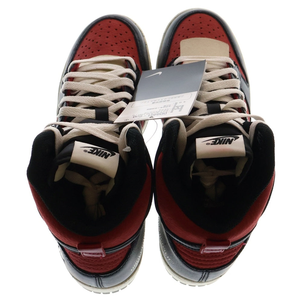 NIKE(ナイキ) ×UNDERCOVER DUNK HIGH UBA アンダーカバー ダンク ハイカットスニーカー ブラック/レッド US6/24.0cm DD9401-600