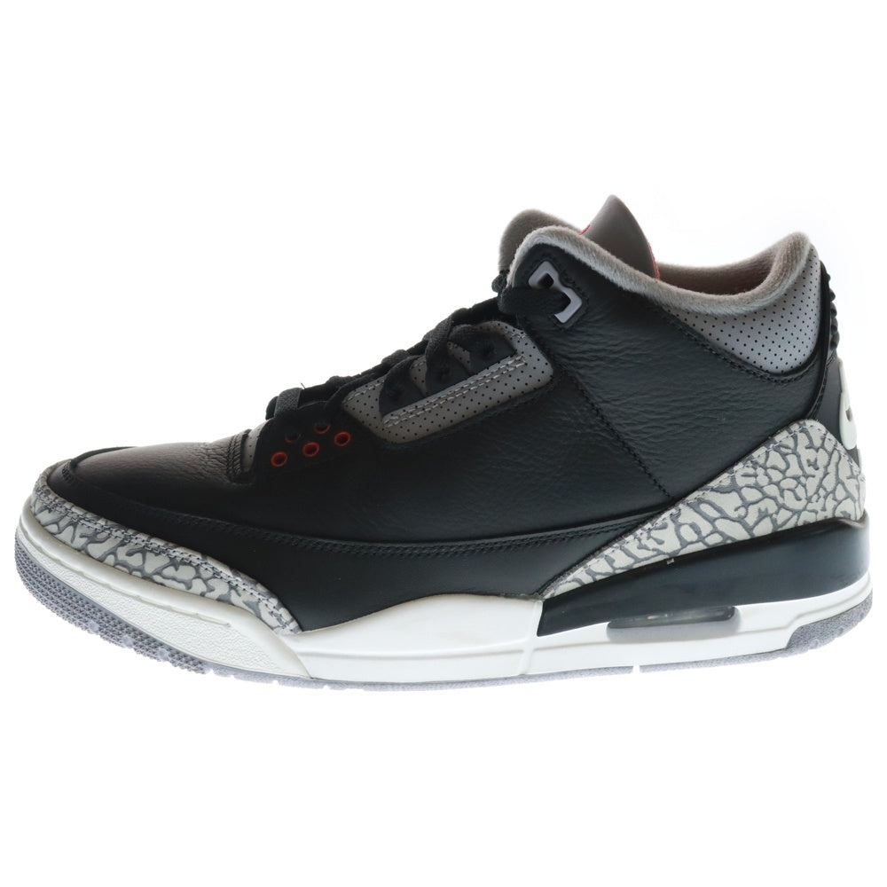 NIKE(ナイキ) AIR JORDAN 3 RETRO BLACK CEMENT エアジョーダン3 レトロ ブラックセメント ハイカットスニーカー シューズUS8.5/26.5cm