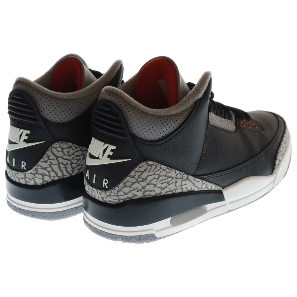 NIKE(ナイキ) AIR JORDAN 3 RETRO BLACK CEMENT エアジョーダン3 レトロ ブラックセメント ハイカットスニーカー シューズUS8.5/26.5cm