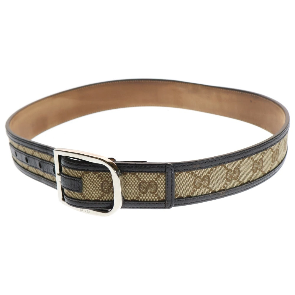 GUCCI(グッチ) GGキャンバス レザーコンビベルト ブラウン 449716