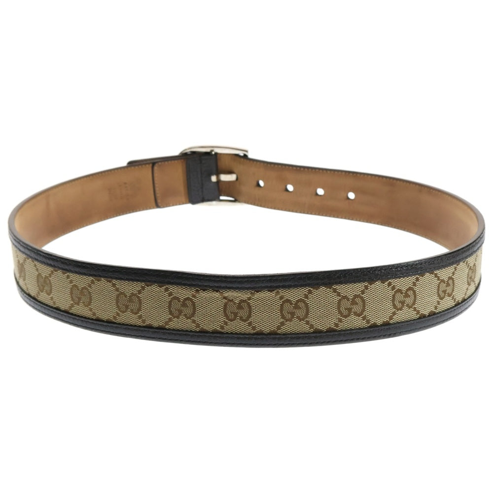GUCCI(グッチ) GGキャンバス レザーコンビベルト ブラウン 449716
