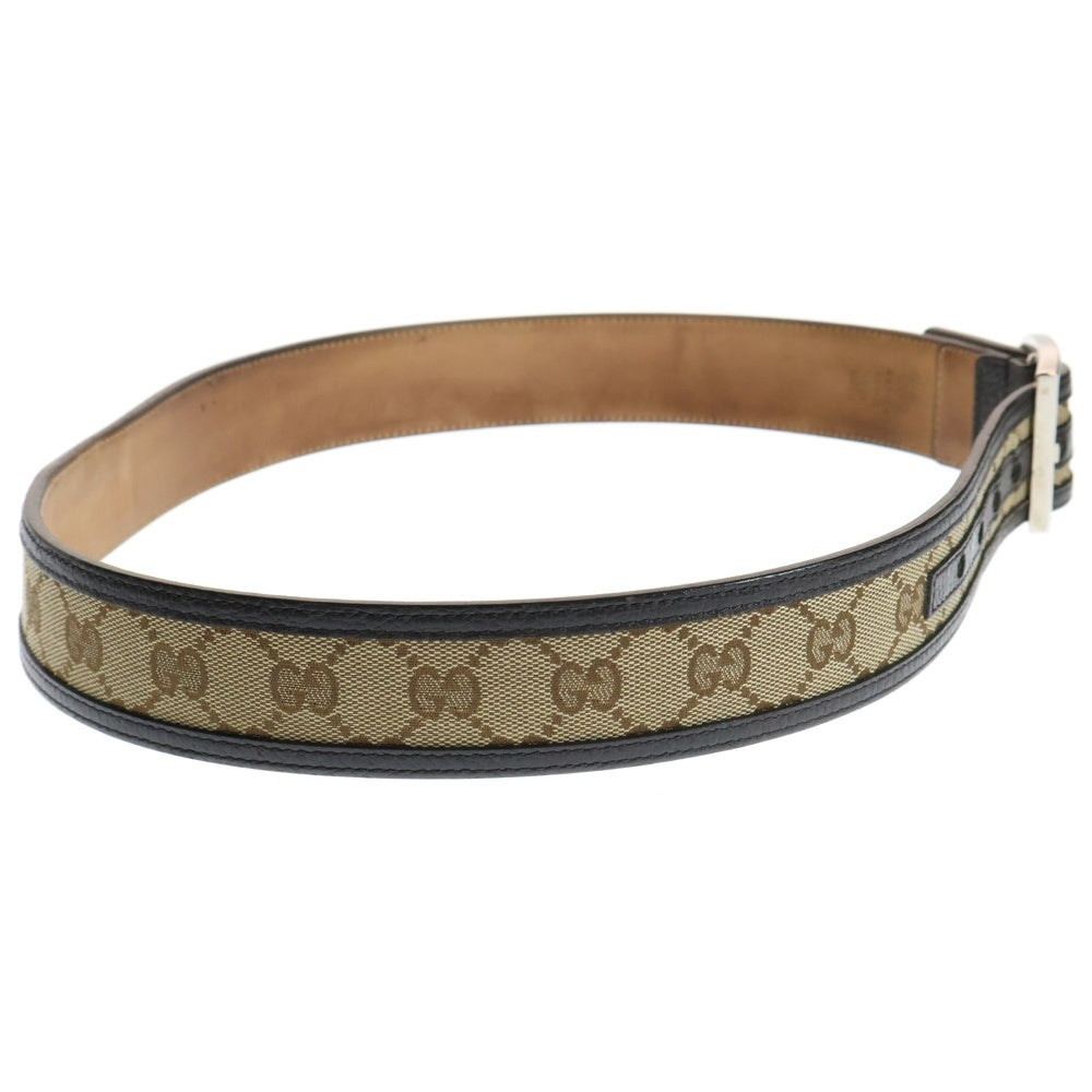 GUCCI(グッチ) GGキャンバス レザーコンビベルト ブラウン 449716