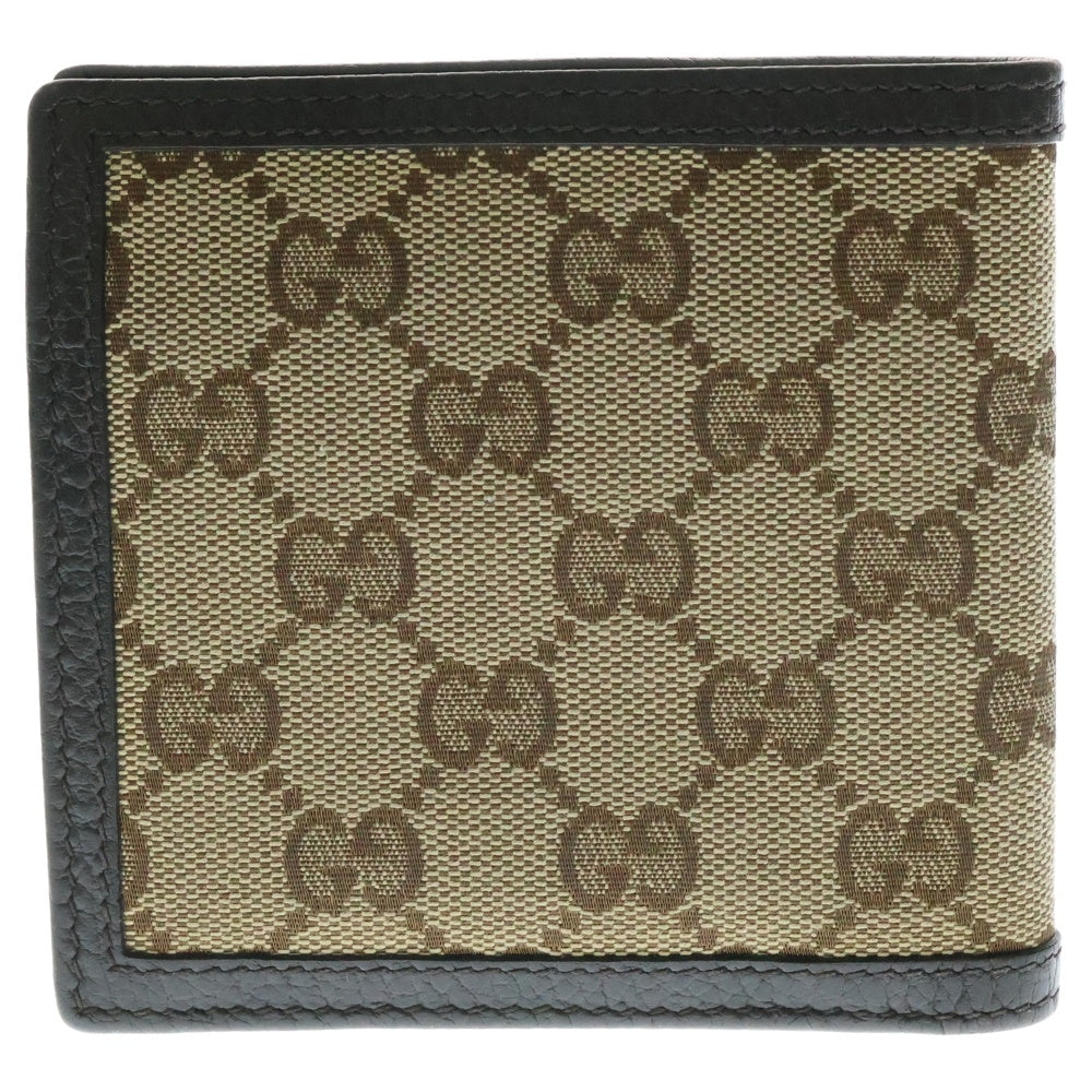 GUCCI(グッチ) GGキャンバス レザー 二つ折り財布 ブラウン 150413