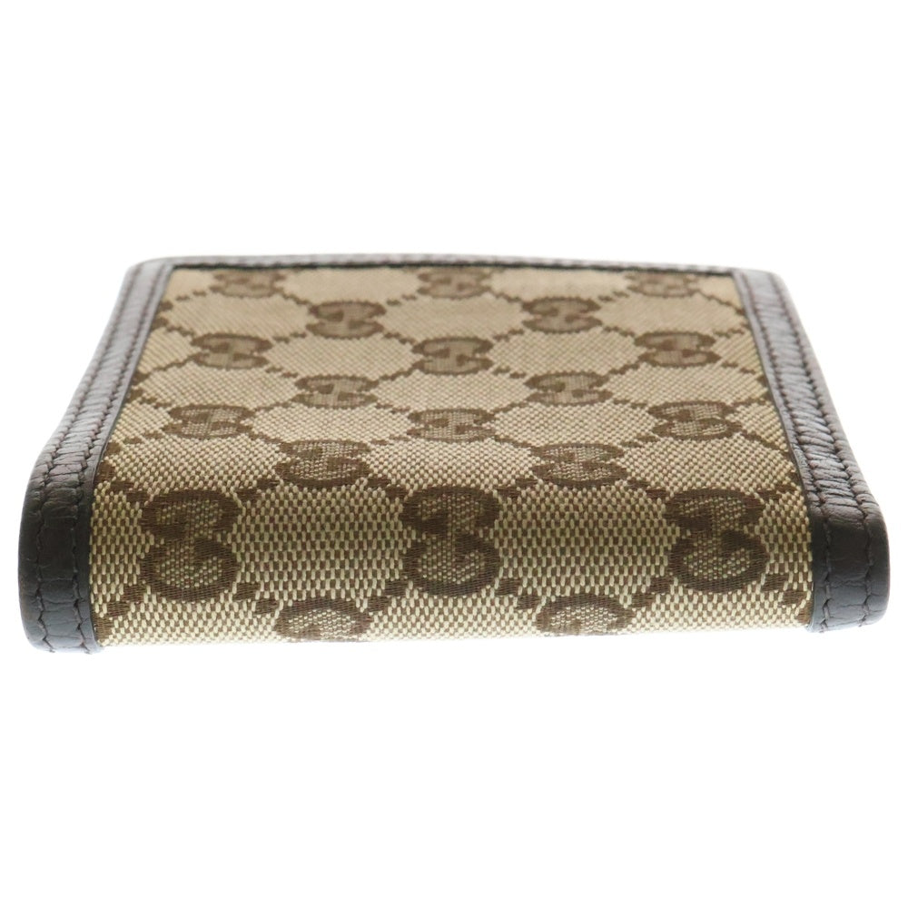 GUCCI(グッチ) GGキャンバス レザー 二つ折り財布 ブラウン 150413
