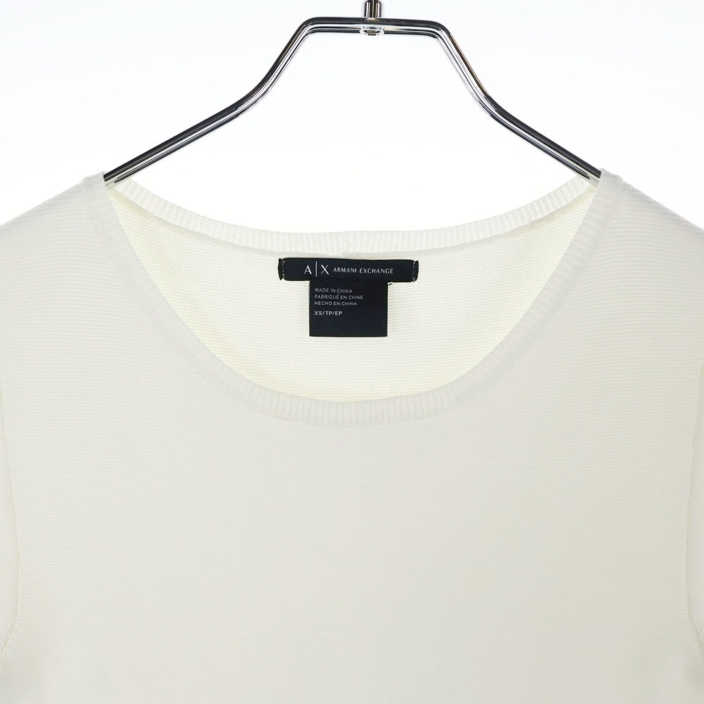 Armani Exchange(アルマーニ エクスチェンジ) ストライプ柄 クルーネック 半袖ワンピース ホワイト レディース 6YYA1B YMB6Z
