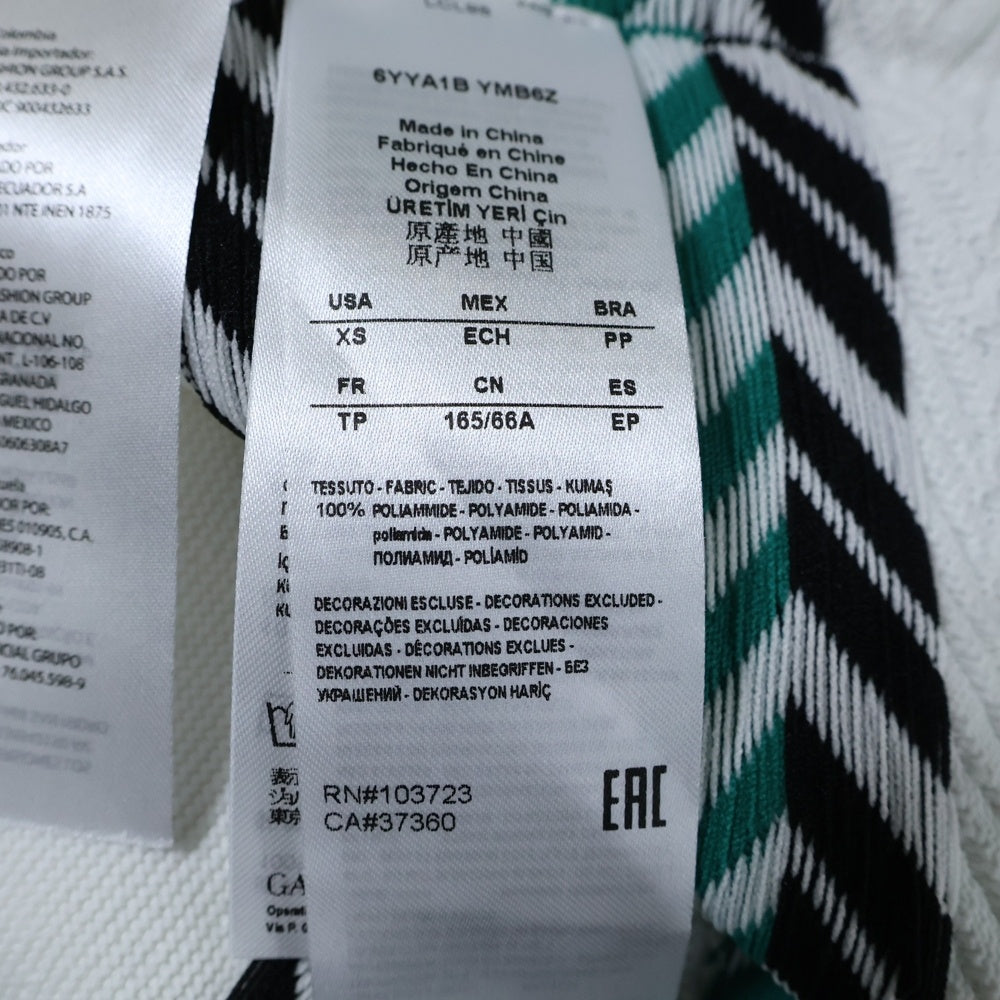 Armani Exchange(アルマーニ エクスチェンジ) ストライプ柄 クルーネック 半袖ワンピース ホワイト レディース 6YYA1B YMB6Z