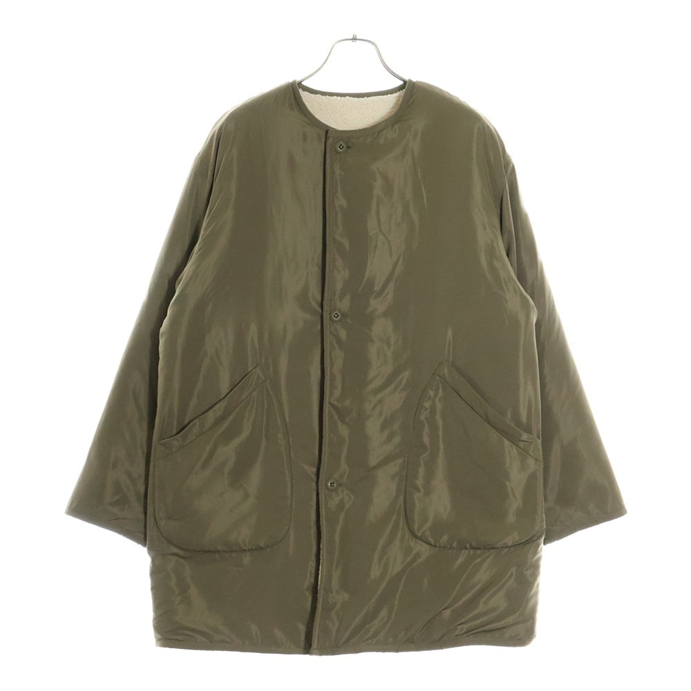 HYSTERIC GLAMOUR(ヒステリックグラマー) VIXEN GIRL ノーカラー リバーシブル ロングコート カーキ 01243AC02
