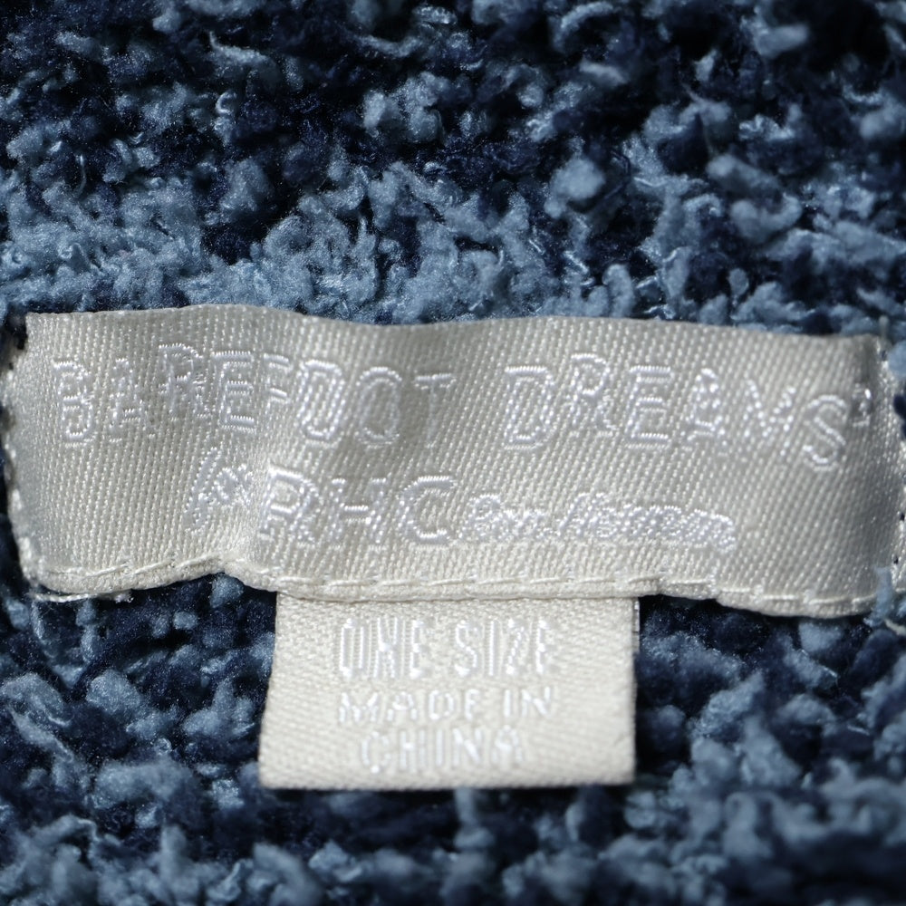 BAREFOOT DREAMS(ベアフットドリームス) アームロゴ刺繍 パイルカーディガン ネイビー C834