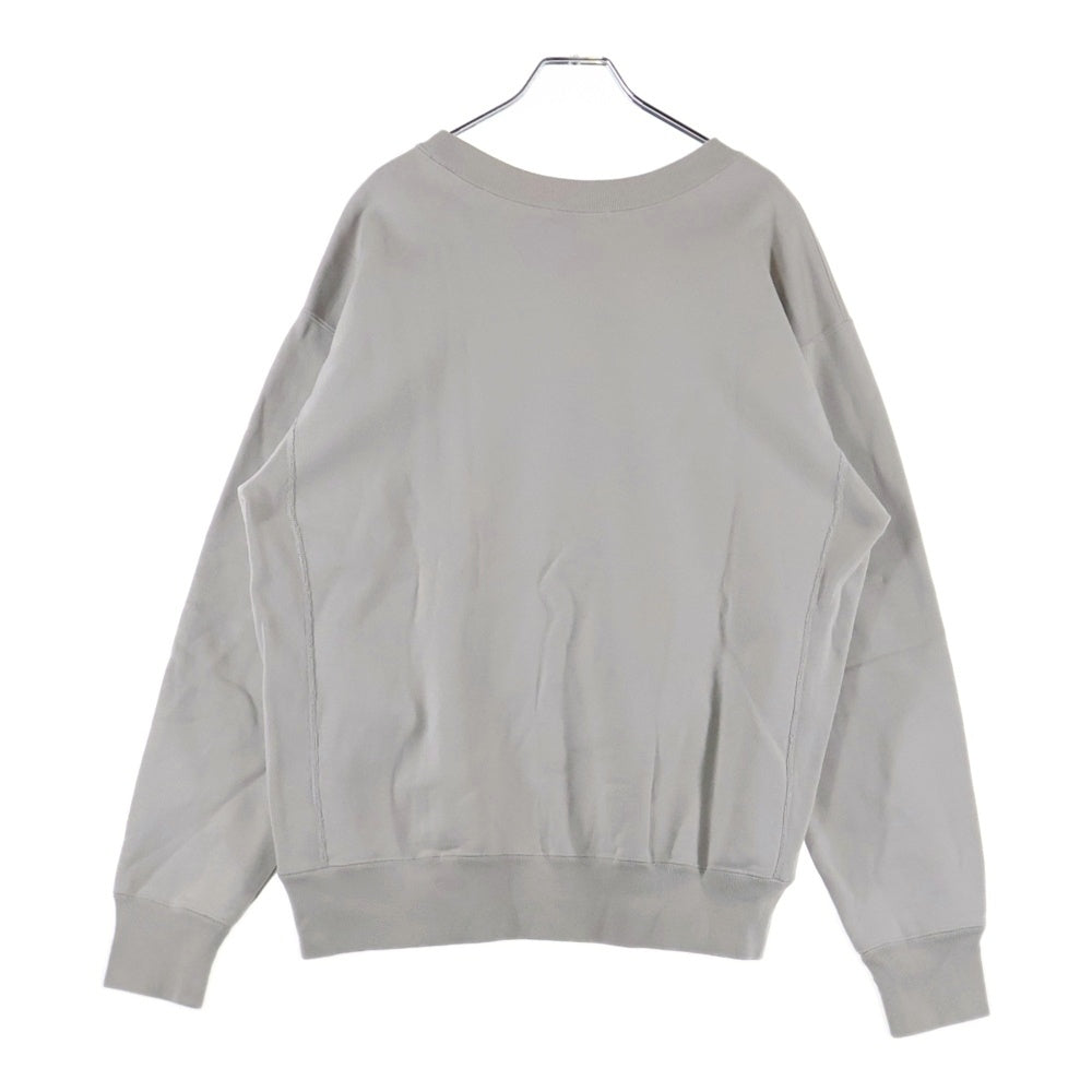 H BEAUTY&YOUTH(エイチ ビューティーアンドユース) クルーネック コットン 長袖スウェット トレーナー グレー 1212-175-7079
