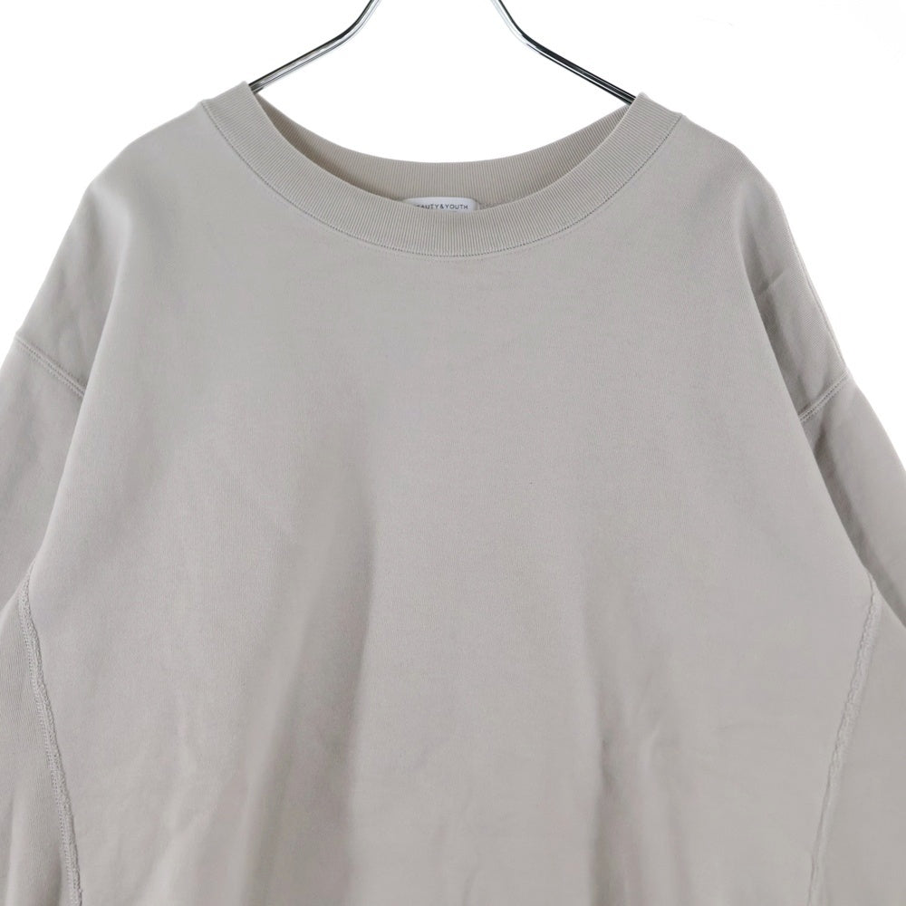 H BEAUTY&YOUTH(エイチ ビューティーアンドユース) クルーネック コットン 長袖スウェット トレーナー グレー 1212-175-7079