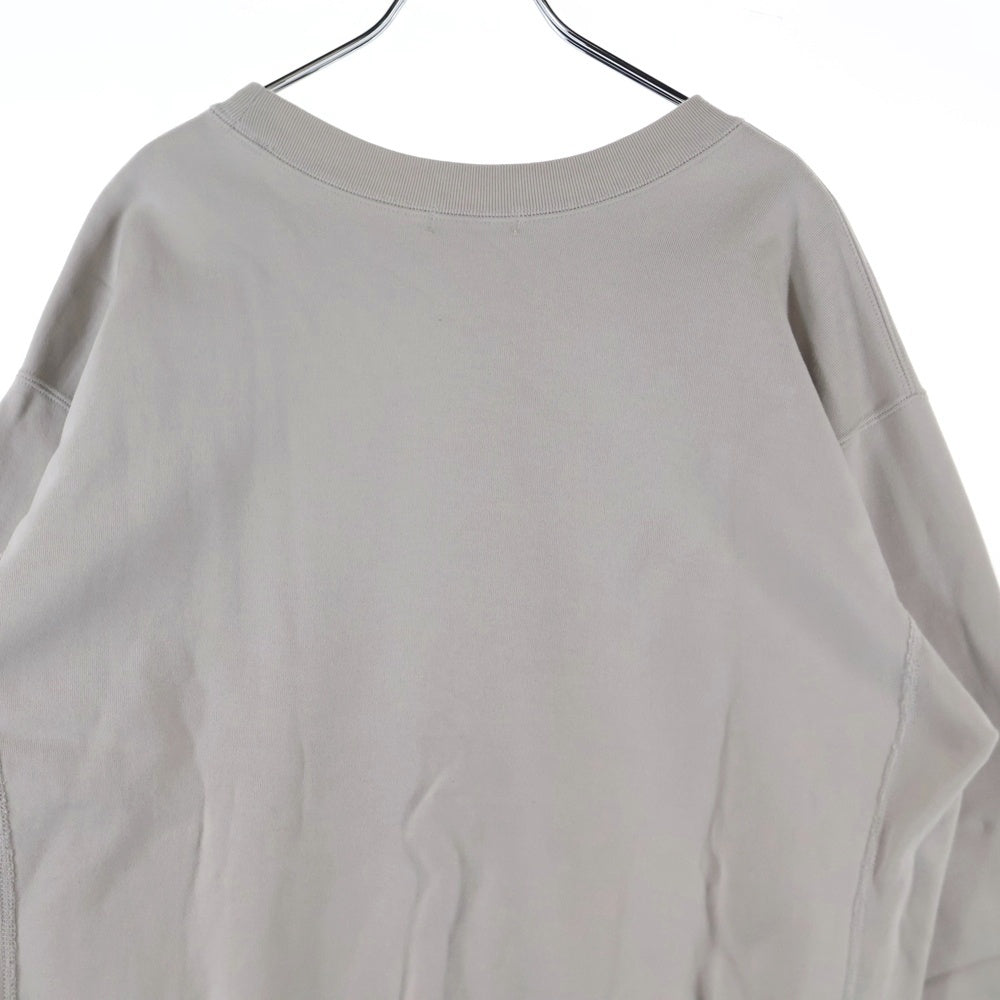 H BEAUTY&YOUTH(エイチ ビューティーアンドユース) クルーネック コットン 長袖スウェット トレーナー グレー 1212-175-7079