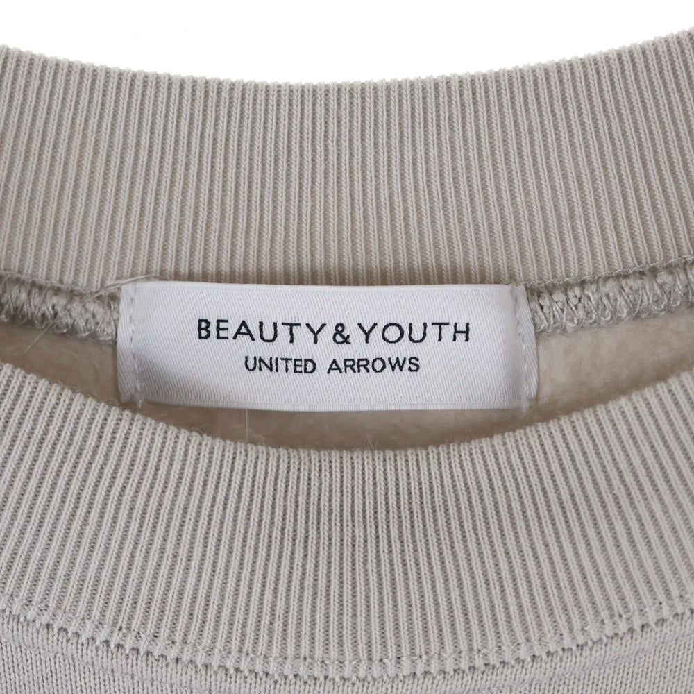 H BEAUTY&YOUTH(エイチ ビューティーアンドユース) クルーネック コットン 長袖スウェット トレーナー グレー 1212-175-7079