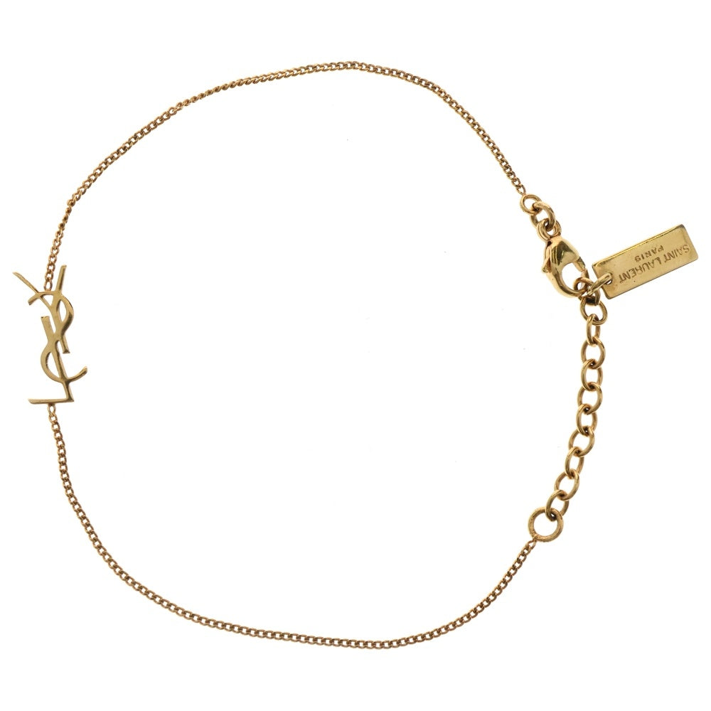 SAINT LAURENT PARIS(サンローランパリ) カサンドラ YSLロゴ チャーム ブレスレット ゴールド