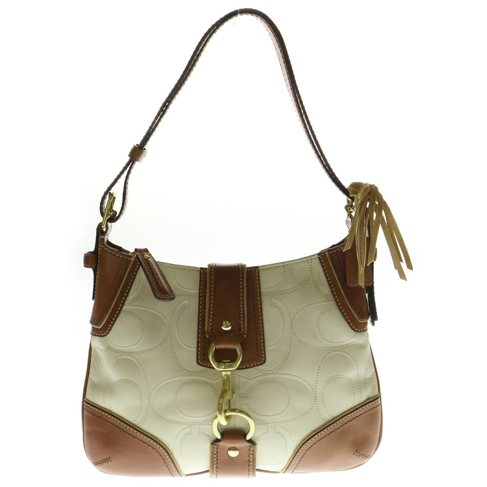 COACH(コーチ) シグネチャーレザー ショルダーバッグ ベージュ/ブラウン 11329