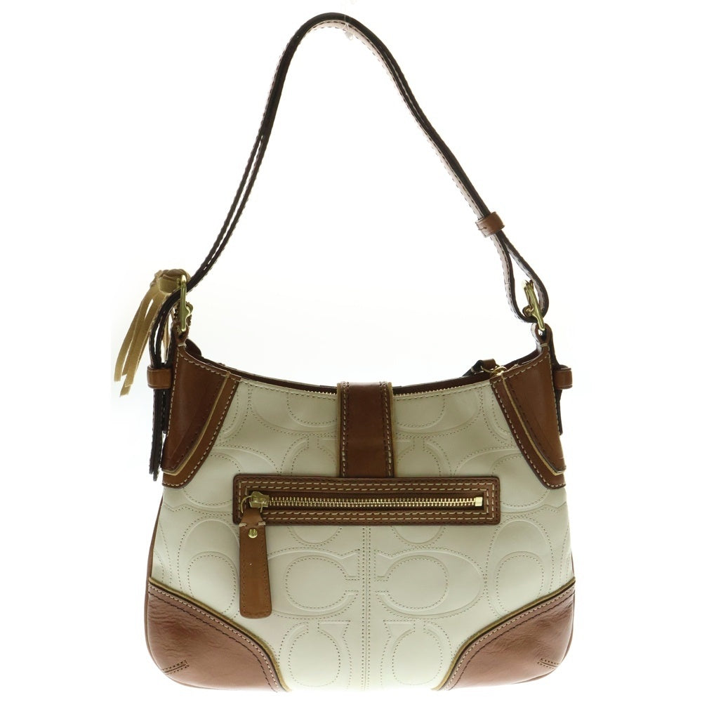 COACH(コーチ) シグネチャーレザー ショルダーバッグ ベージュ/ブラウン 11329