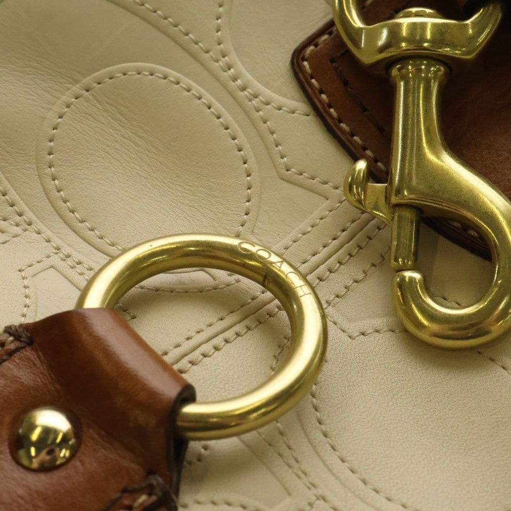 COACH(コーチ) シグネチャーレザー ショルダーバッグ ベージュ/ブラウン 11329