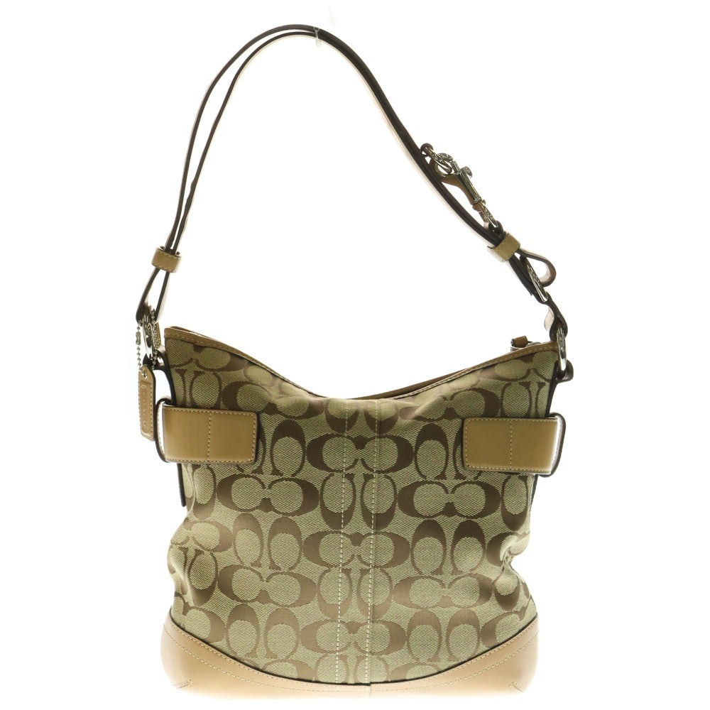 COACH(コーチ) シグネチャー キャンバス キャンバス レザー ショルダーバッグ ブラウン 3574