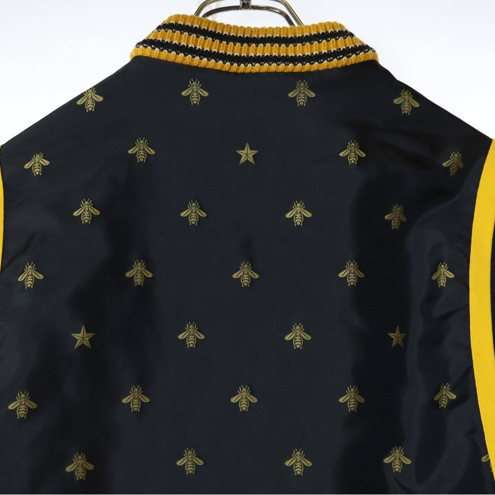 GUCCI(グッチ) 18SS BEE STAR JACQUARD NYLON JACKET 495727 Z759B ビースター総柄 ナイロンジップアップ ジャケット ブラック/レッド