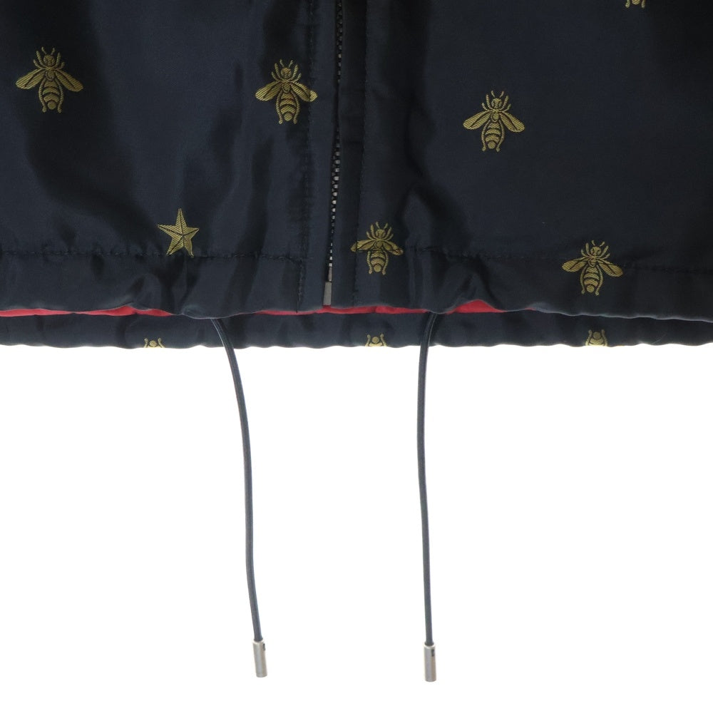 GUCCI(グッチ) 18SS BEE STAR JACQUARD NYLON JACKET 495727 Z759B ビースター総柄 ナイロンジップアップ ジャケット ブラック/レッド