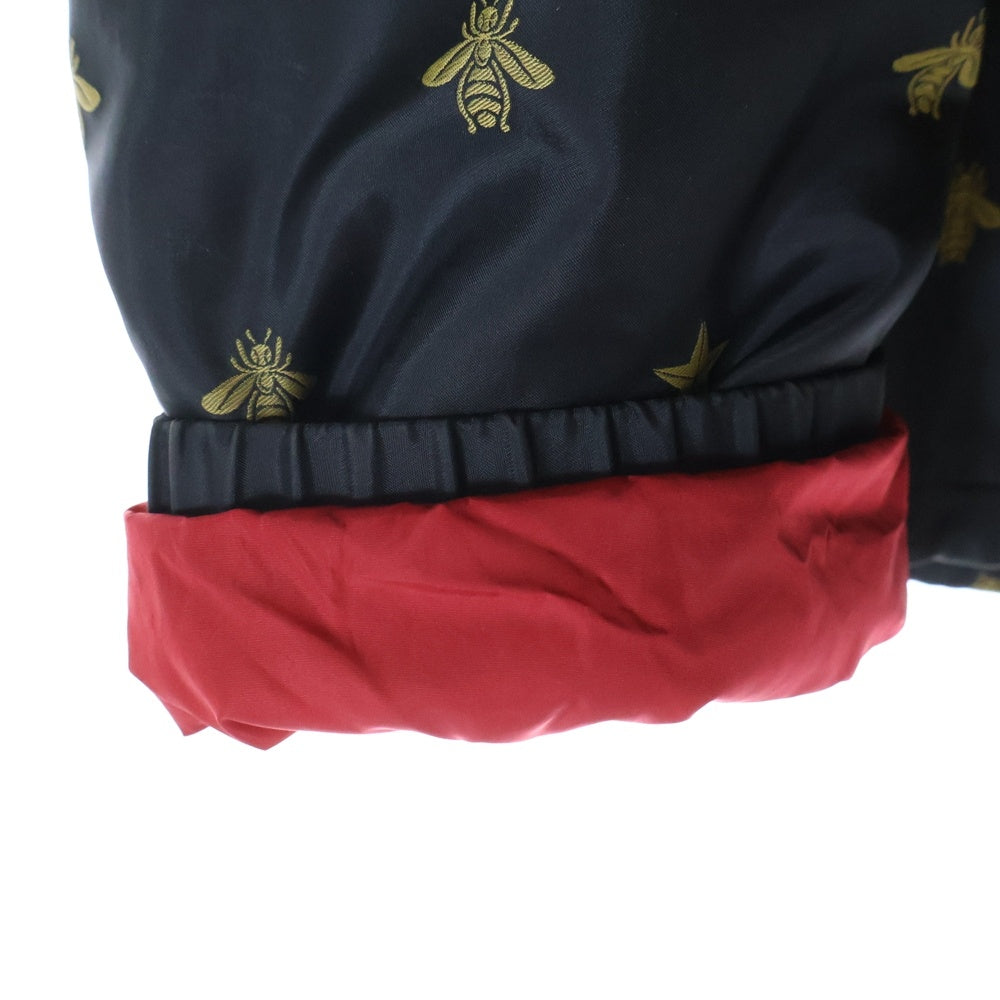 GUCCI(グッチ) 18SS BEE STAR JACQUARD NYLON JACKET 495727 Z759B ビースター総柄 ナイロンジップアップ ジャケット ブラック/レッド