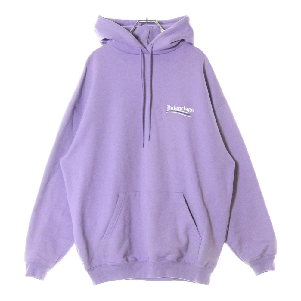 BALENCIAGA(バレンシアガ) 21AW Political Campaign Medium Fit Hoodie キャンペーンロゴ 刺繍デザイン スウェット パーカー パープル 578135 TKVI9