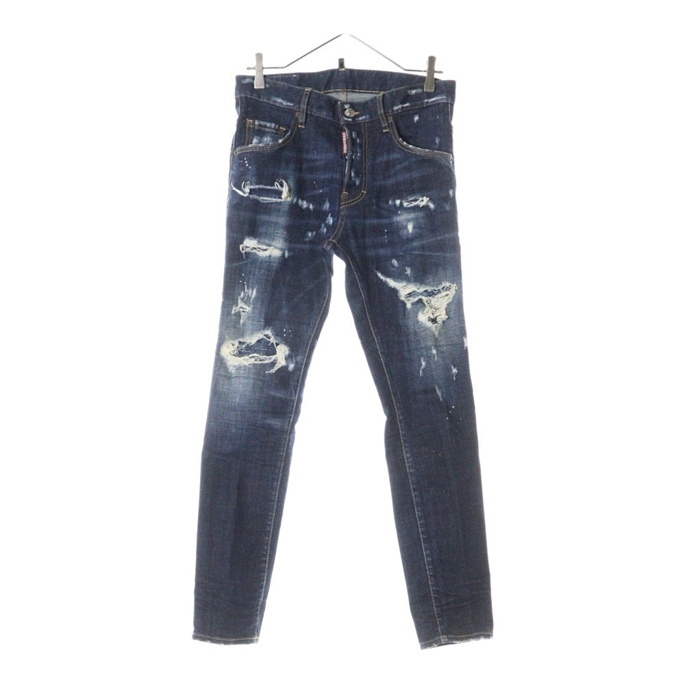 DSQUARED2(ディースクエアード) Skater JEAN スケーター ジーンズ クラッシュ加工 デニムパンツ インディゴ S71LB0756