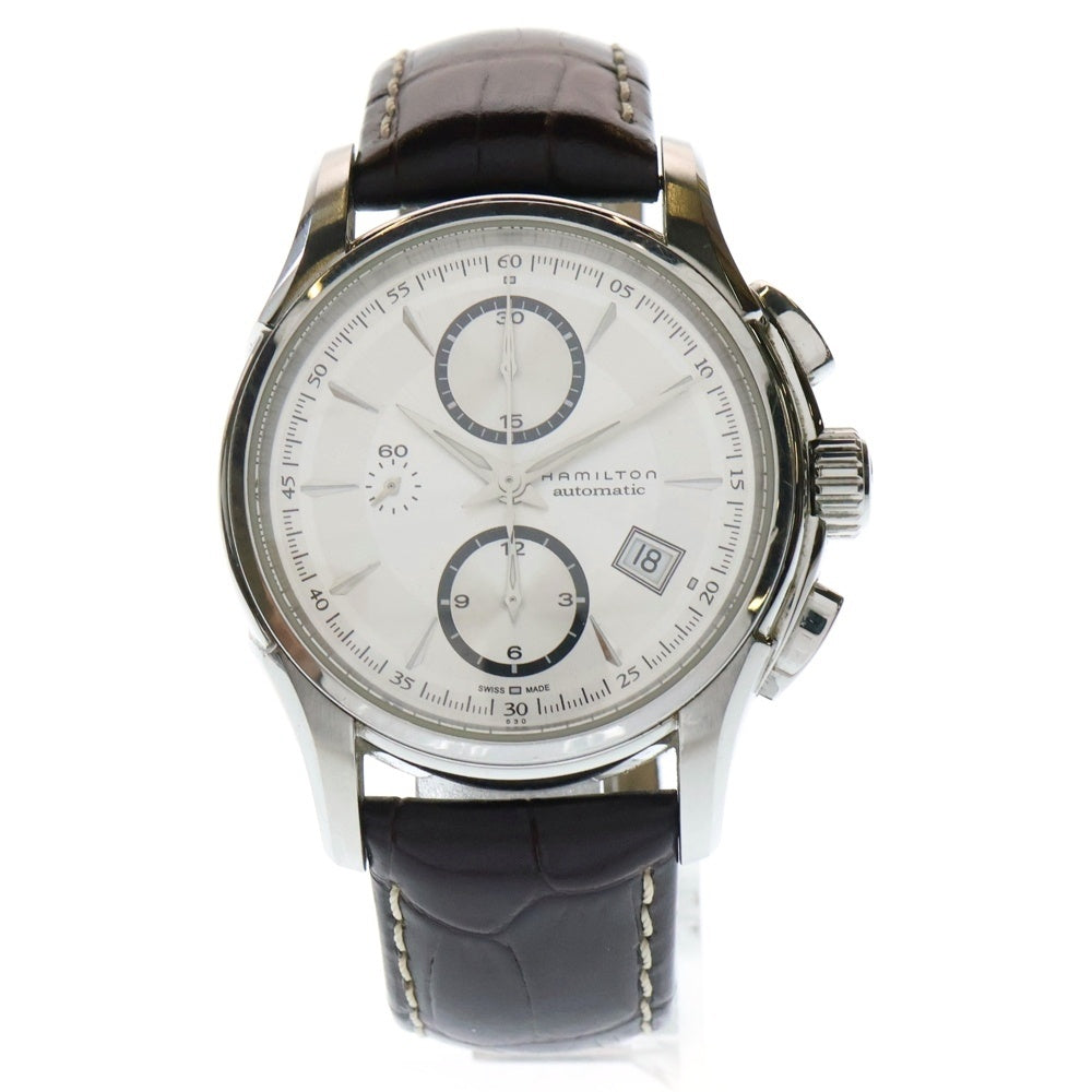 HAMILTON(ハミルトン) JAZZMASTER Auto Chrono ジャズマスター オートクロノグラフ シルバー文字盤 自動巻 腕時計 シルバー/ブラウン H326160