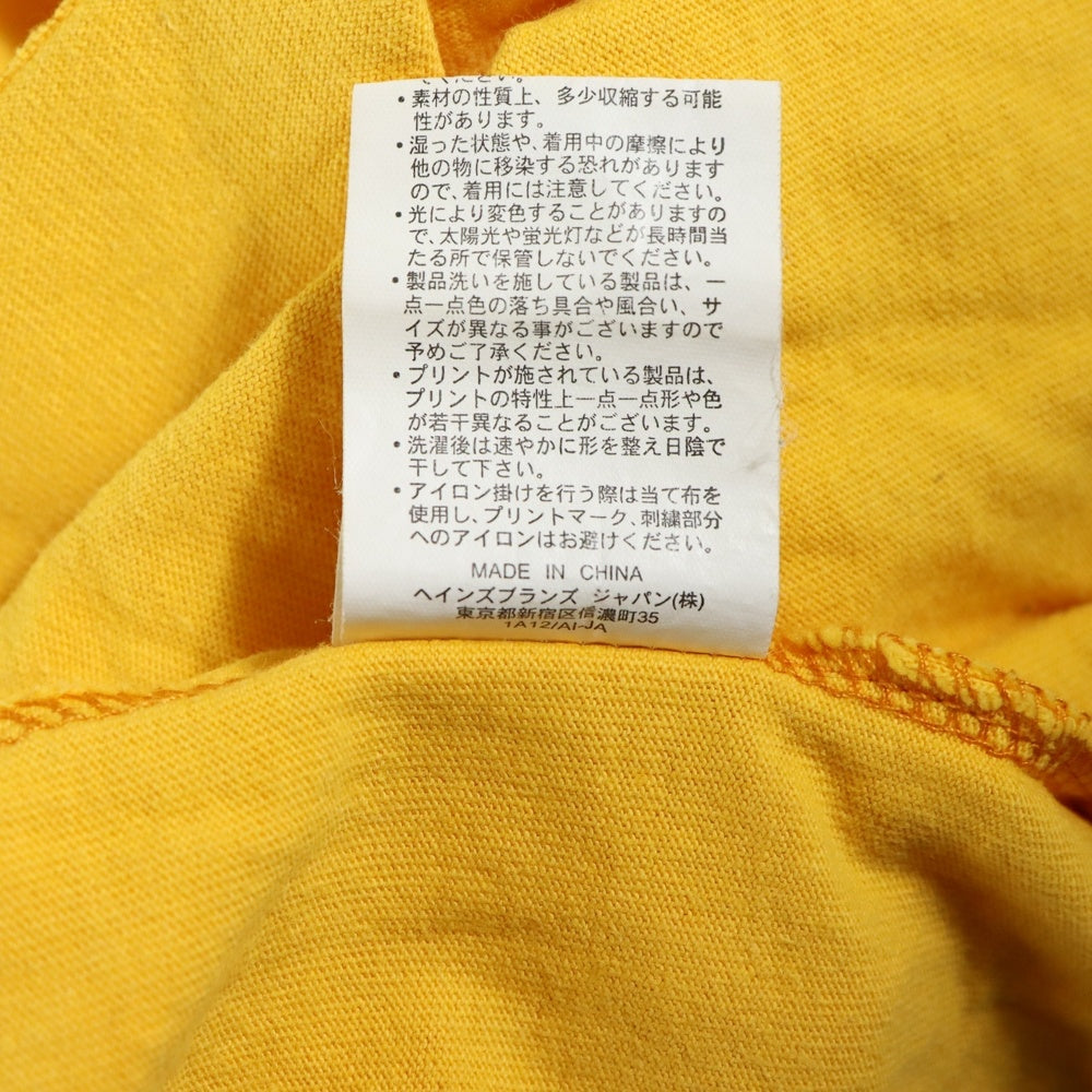 CHAMPION(チャンピオン) ロゴ刺繍 胸ポケット 半袖カットソー Tシャツ イエロー