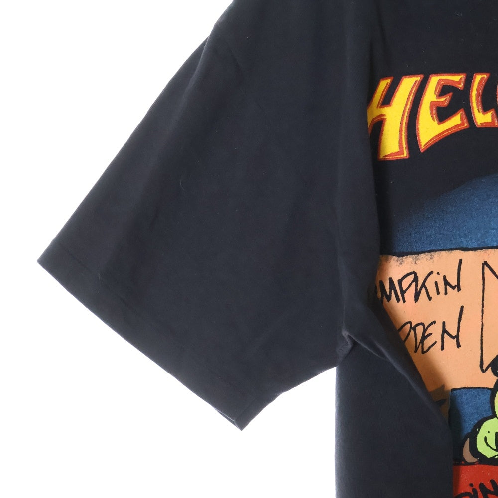 VINTAGE(ヴィンテージ) 90S HELLOWEEN SPORTS WEAR SUPER ROCK 92 フロントロゴプリント半袖Tシャツ カットソー ブラック