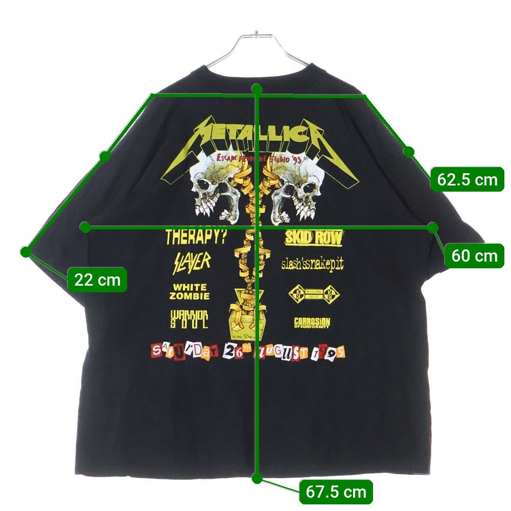 VINTAGE(ヴィンテージ) METALLICA PUSHEAD ESCAPE FROM THE STUDIO DONINGTON 1995 メタリカ 半袖Tシャツ カットソー ブラック
